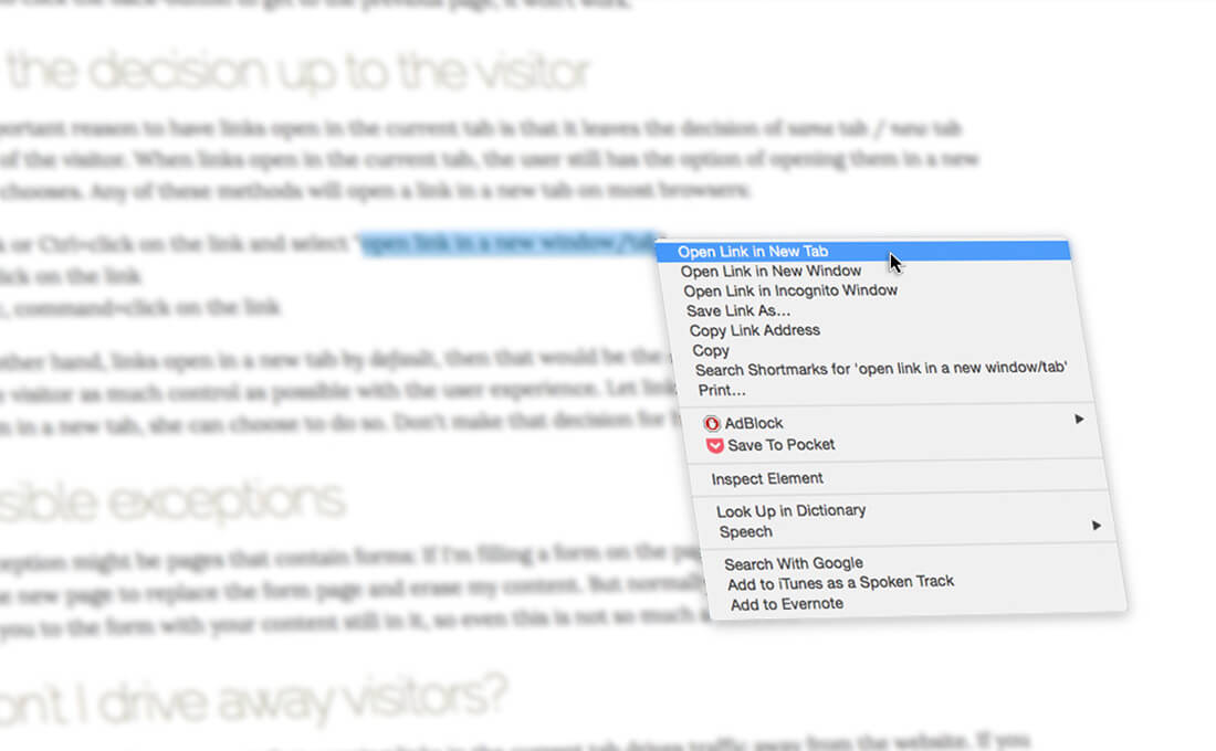 | Should external links open in a new tab or not?