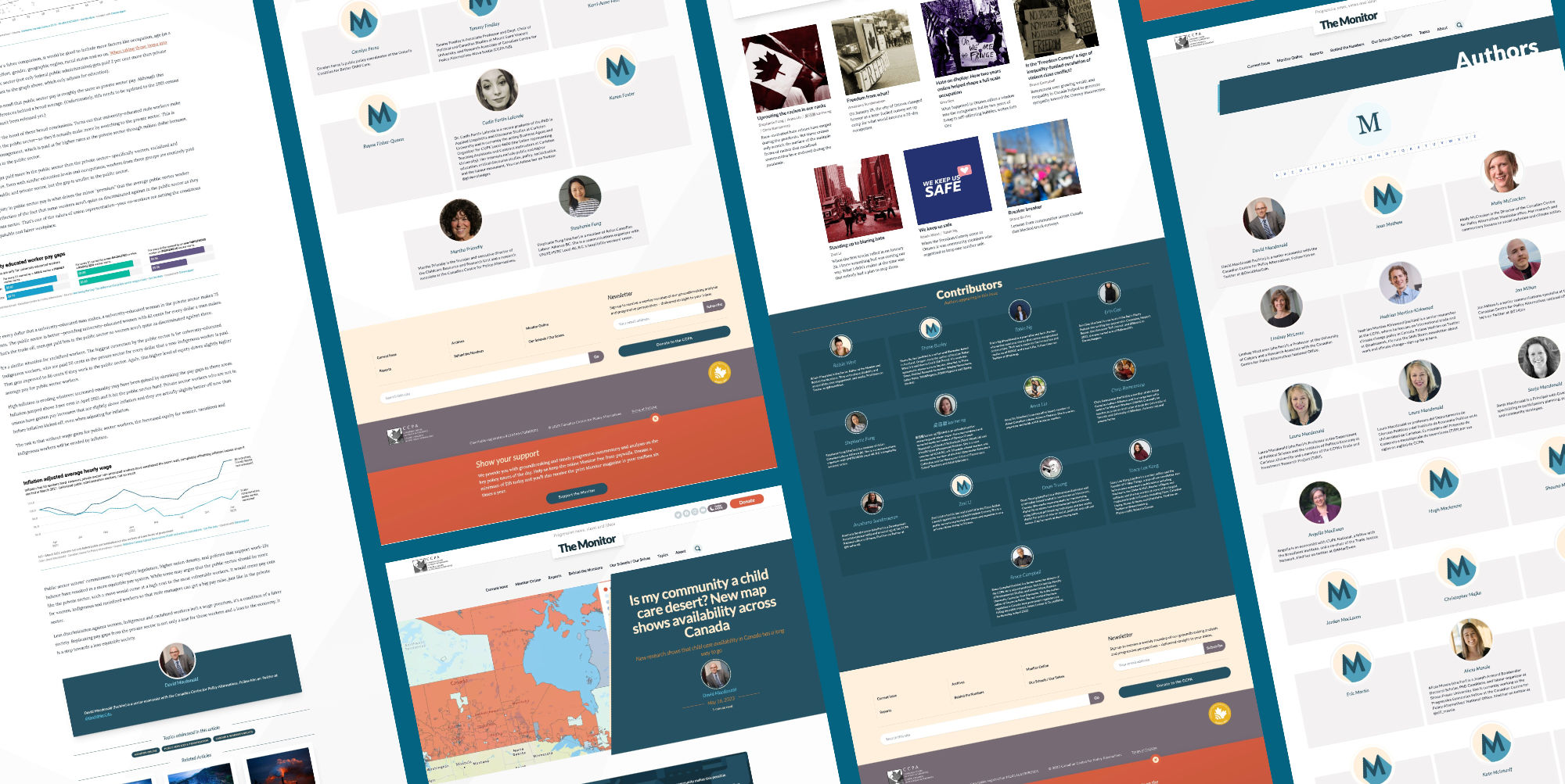 Collage of images from website The Monitor