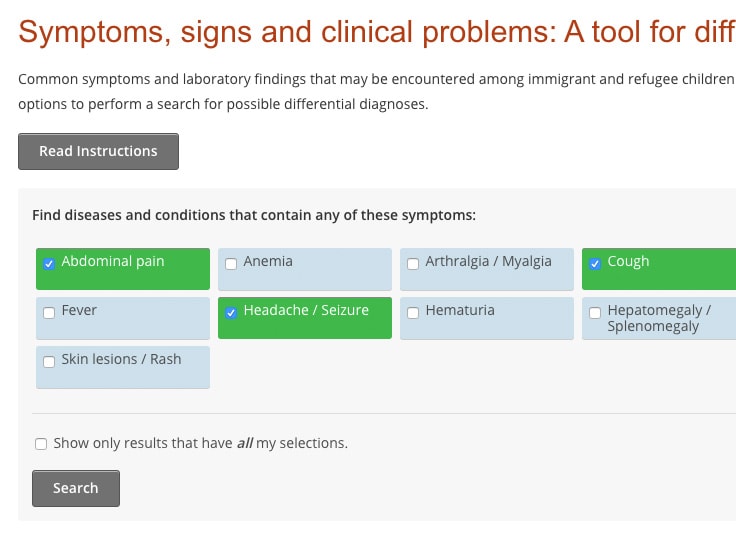 Caring for Kids New to Canada contains a powerful search feature